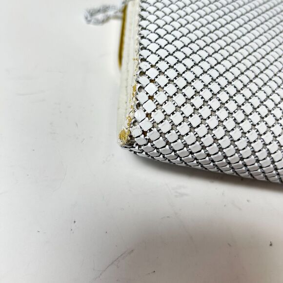 Vintage White Mesh Clutch or Chain Strap Shoulder Bag - Picture 6 of 14